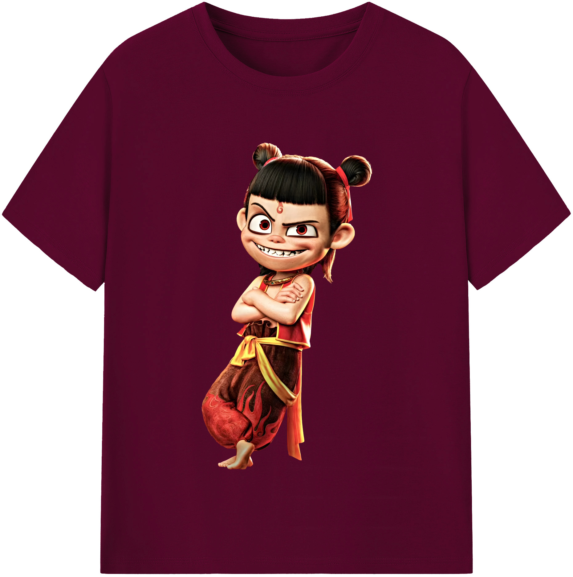 （画像用） Ne Zha 2 ナタ 魔童の大暴れ レディースカジュアルプリントTシャツ（綿100％）